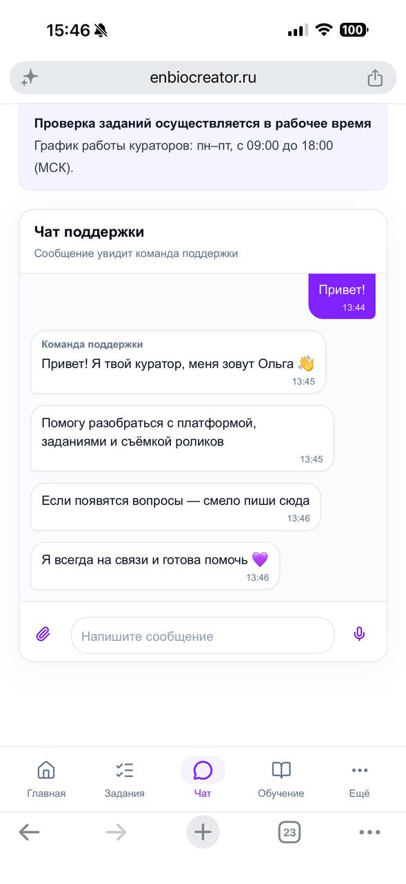 Чат с куратором